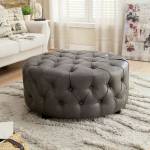 LATOYA ROUND OTTOMAN CM-AC6289GY